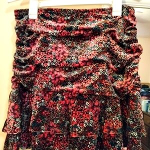 So ruched velvet mini shirt, Size XL, SO brand